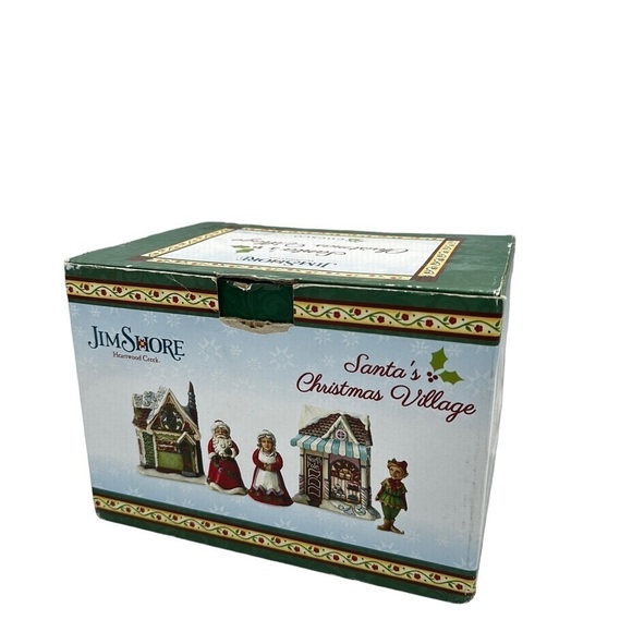 JIM SHORE Heartwood Creek Santa's Christmas Mini Village 5 Pc Set - Picture 1 of 5